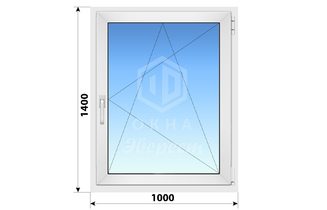 Поворотно-откидное пластиковое окно 1000x1400
