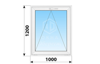 Откидное пластиковое окно 1000x1200